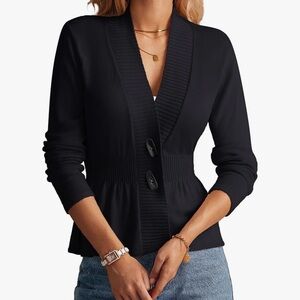 Grace Karin Blue Buttoned Cardigan XL